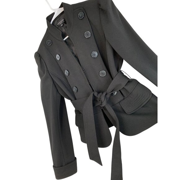 VTG 90s New Nine West Military Soldier Style Black Crop Jacket Size 4 RT10296 - Picture 1 of 12